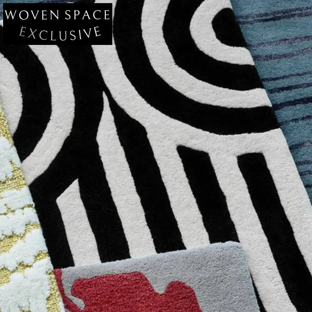 Plush Modern Minimalist Hand-Tufted Polyester Area Rug for Living Room, Bedroom