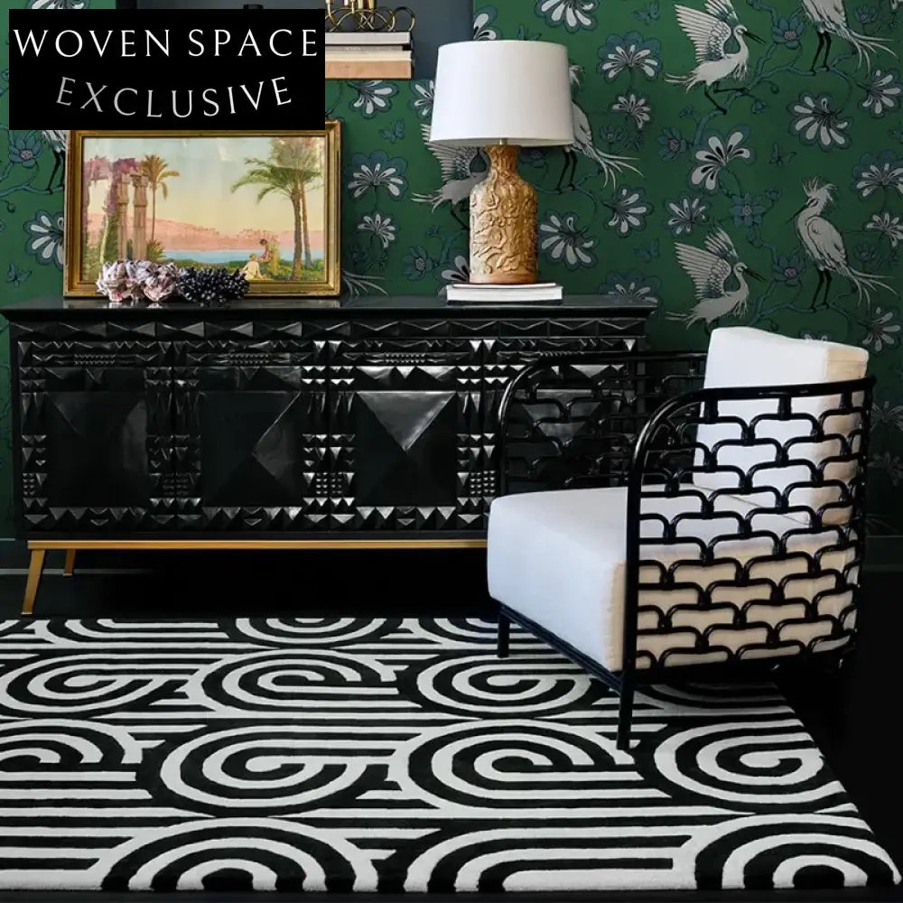 Plush Modern Minimalist Hand-Tufted Polyester Area Rug for Living Room, Bedroom