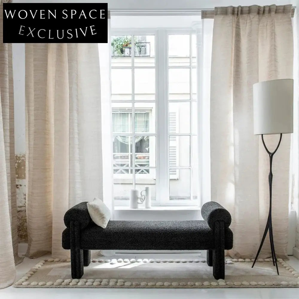 Plush Modern Teddy Fabric Long Ottoman Bench for Elegant Home Seating