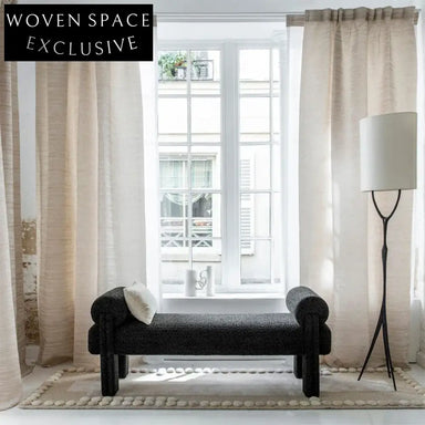 Plush Modern Teddy Fabric Long Ottoman Bench for Elegant Home Seating