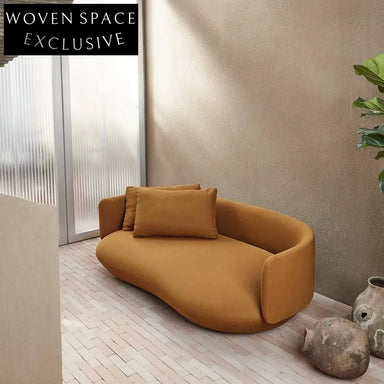 Plush Nordic Boucle Fabric Curved Sofa - Modern Living Room Centerpiece Couch