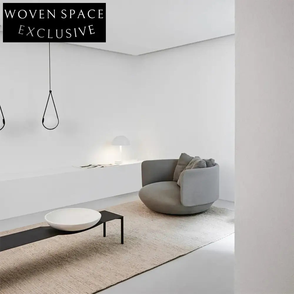 Plush Nordic Boucle Fabric Curved Sofa - Modern Living Room Centerpiece Couch