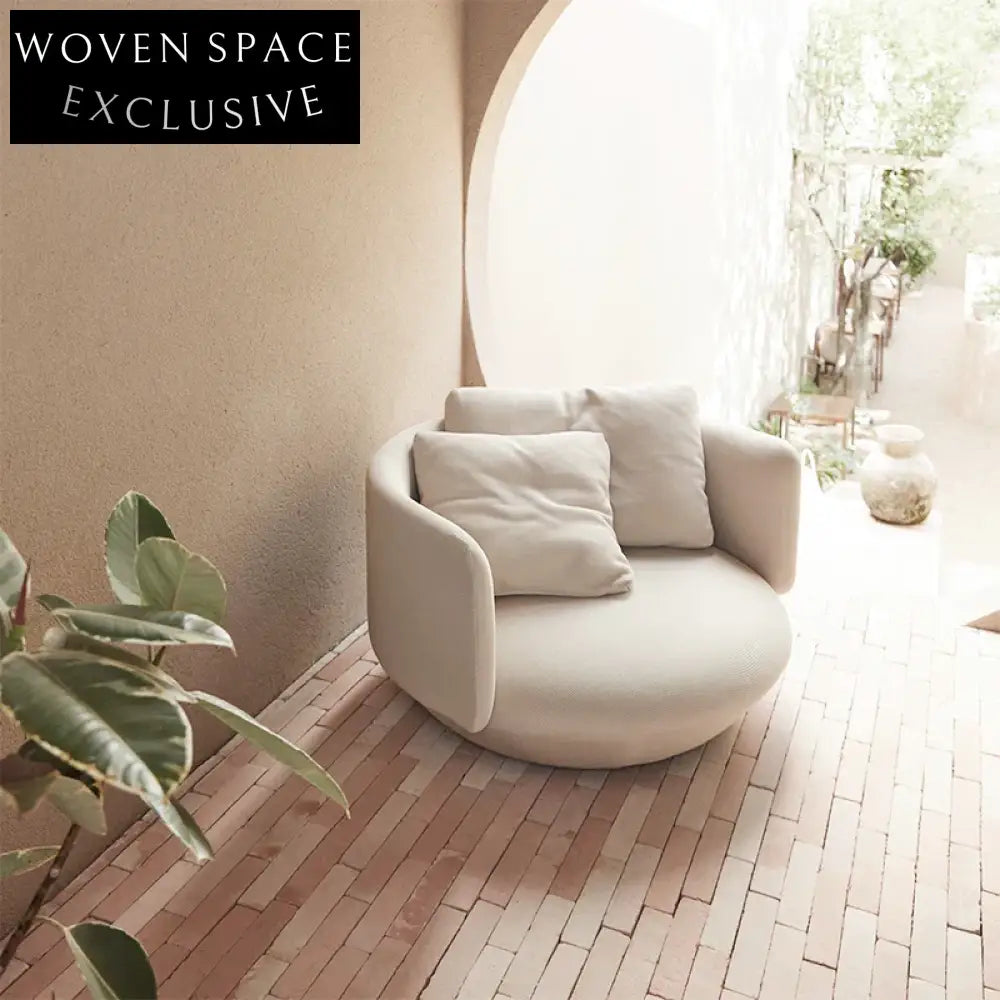 Plush Nordic Boucle Fabric Curved Sofa - Modern Living Room Centerpiece Couch