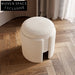 Plush Nordic Boucle Teddy Fabric Round Accent Stool for Modern Homes