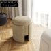 Plush Nordic Boucle Teddy Fabric Round Accent Stool for Modern Homes