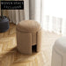 Plush Nordic Boucle Teddy Fabric Round Accent Stool for Modern Homes