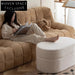 Plush Nordic Lamb Wool Upholstered Storage Ottoman, Cozy Living Room Stool