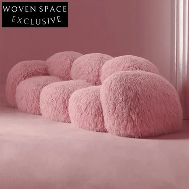 Plush Pink Sheepskin Teddy Fabric Living Room Lounge Sofa Chair
