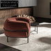 Plush Pink Velvet Accent Chair, Modern Metal Legs, Single Sofa Design
