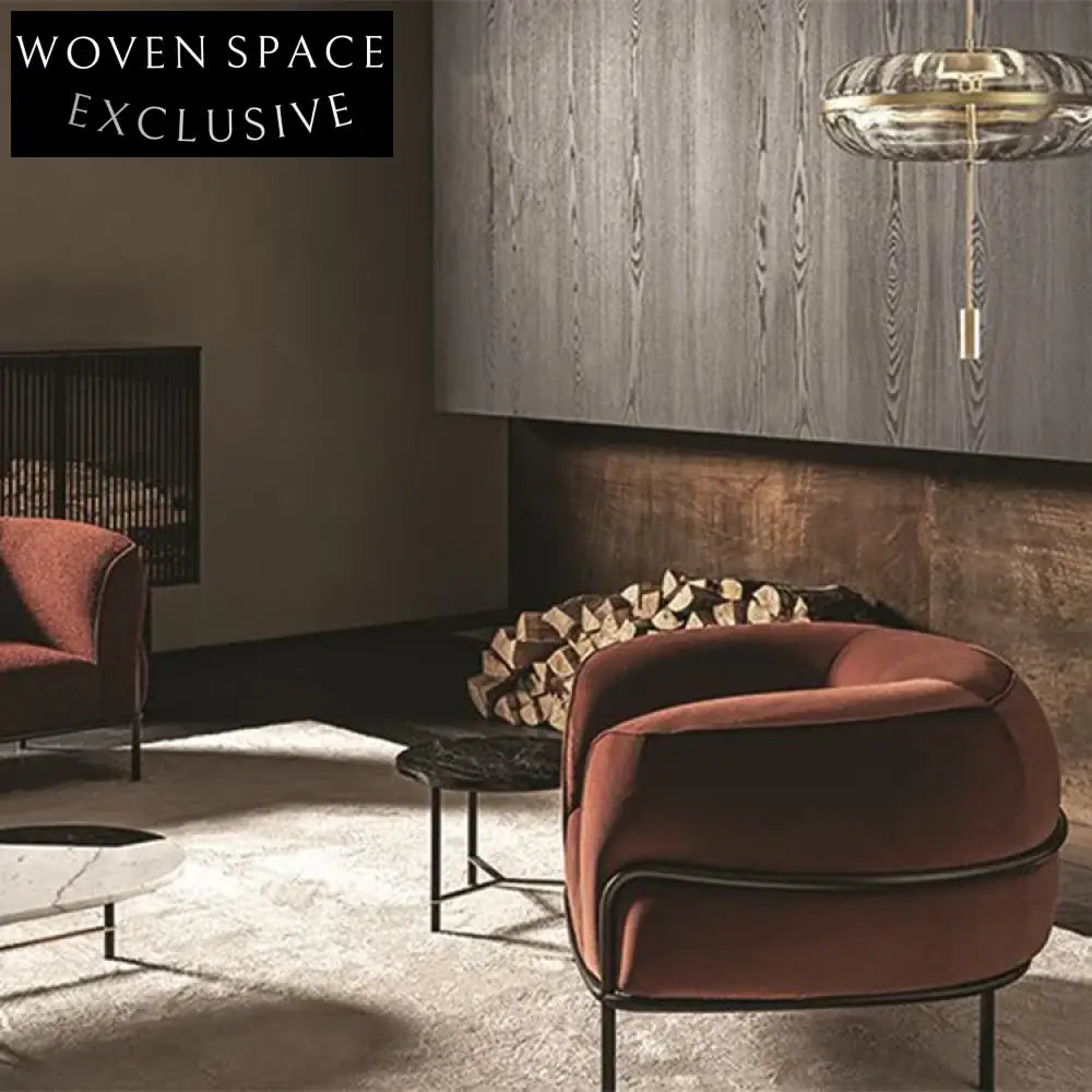 Plush Pink Velvet Accent Chair, Modern Metal Legs, Single Sofa Design