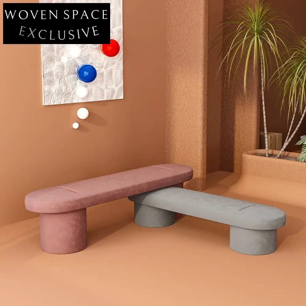 Plush Pink Velvet Accent Storage Ottoman Bench Modern Living Room Stool