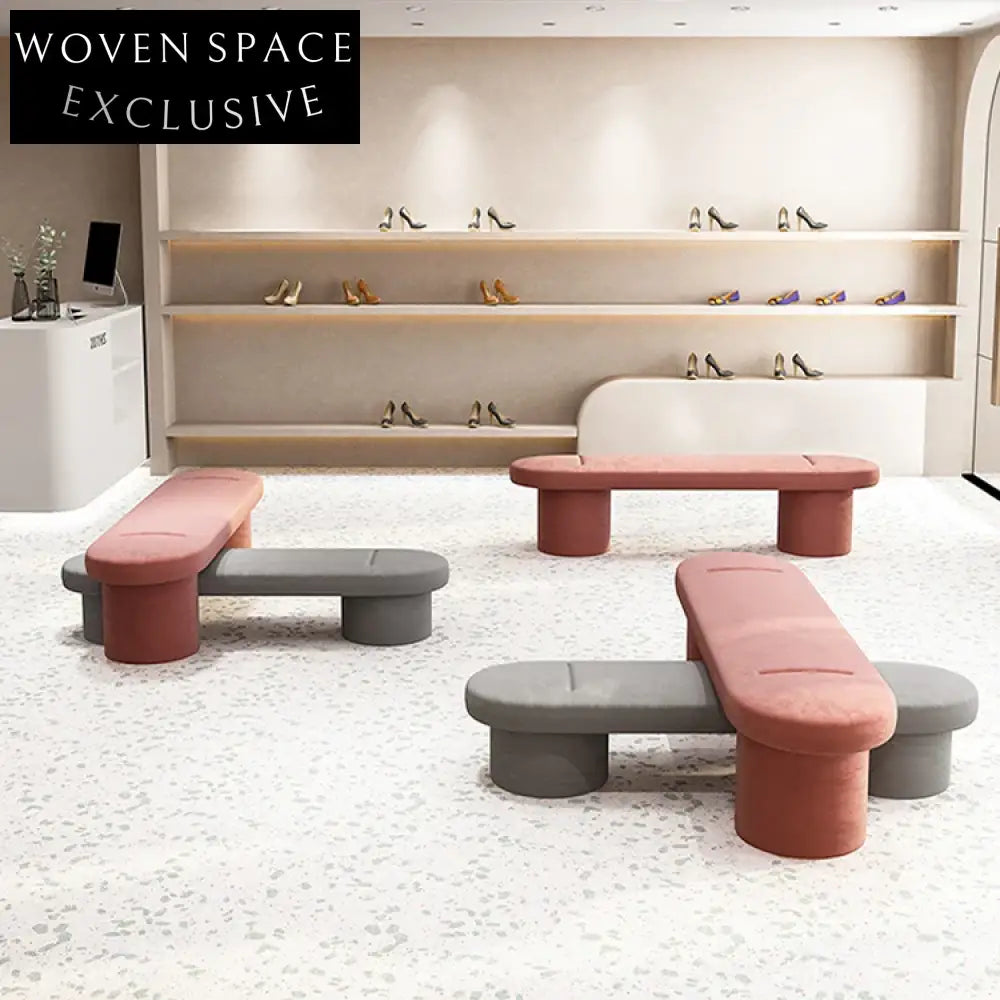 Plush Pink Velvet Accent Storage Ottoman Bench Modern Living Room Stool