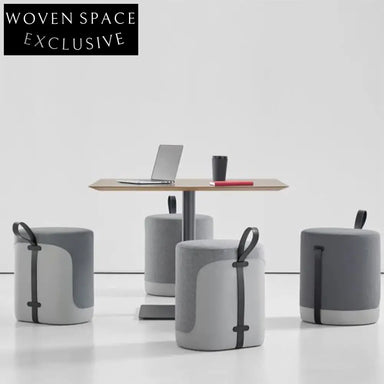 Plush Round Fabric Leisure Ottoman Stool for Living Room & Office Seating