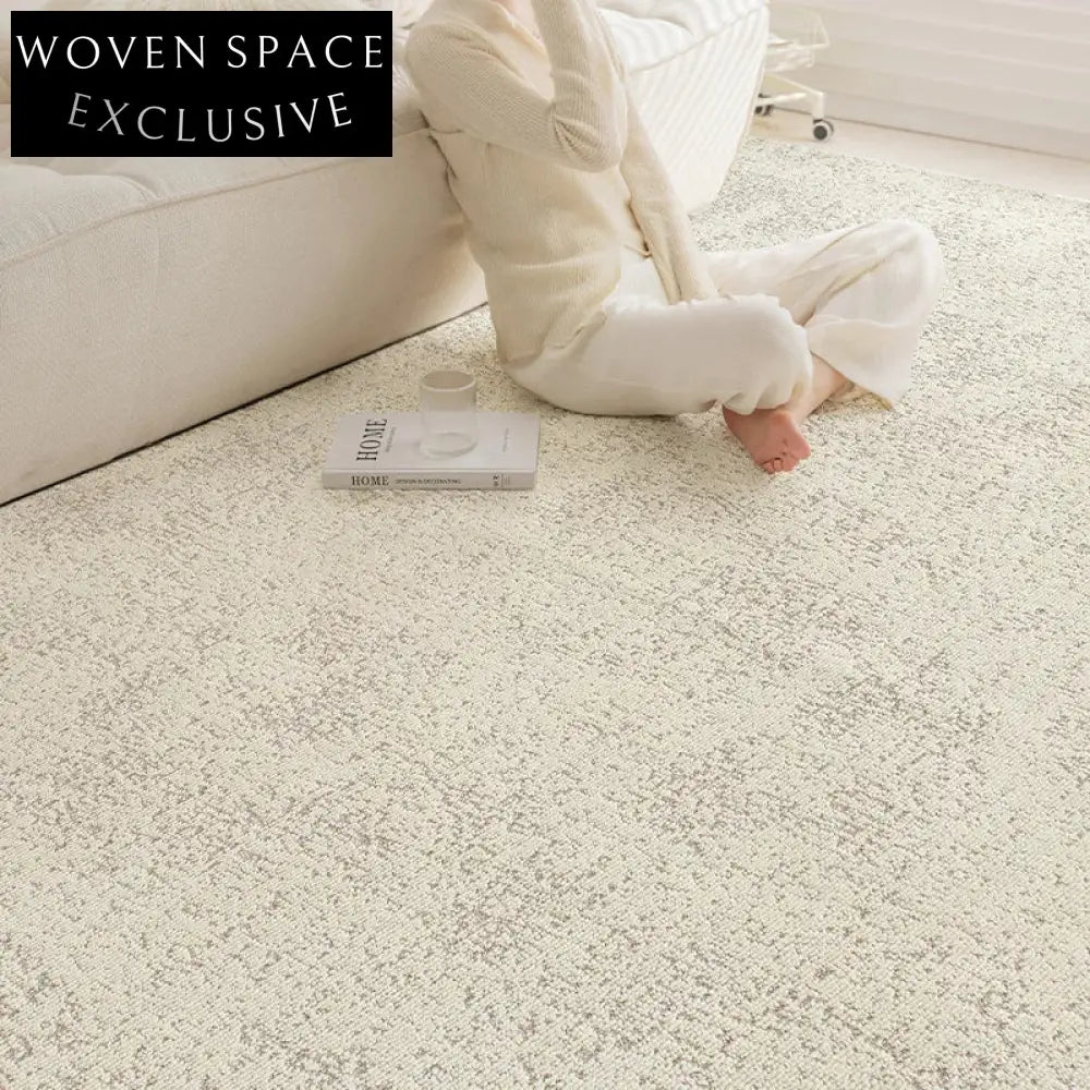 Plush Solid Wool Area Rug for Living Room, Minimalist French Bedroom Carpet
