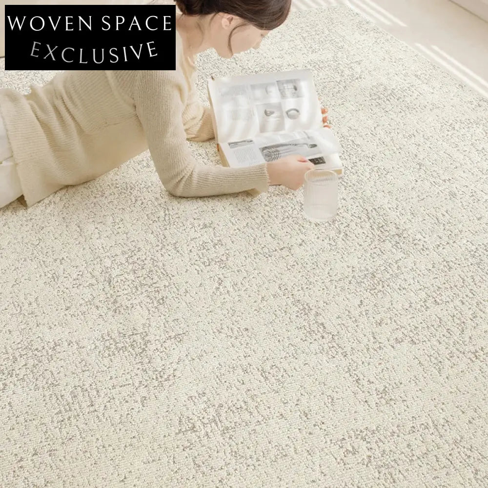 Plush Solid Wool Area Rug for Living Room, Minimalist French Bedroom Carpet