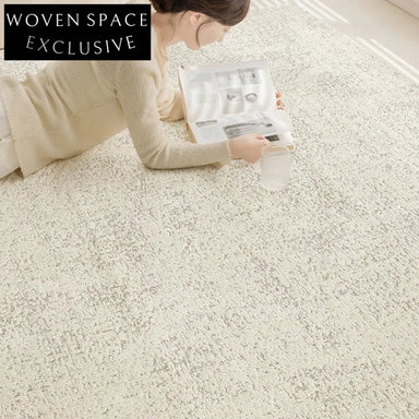 Plush Solid Wool Area Rug for Living Room, Minimalist French Bedroom Carpet