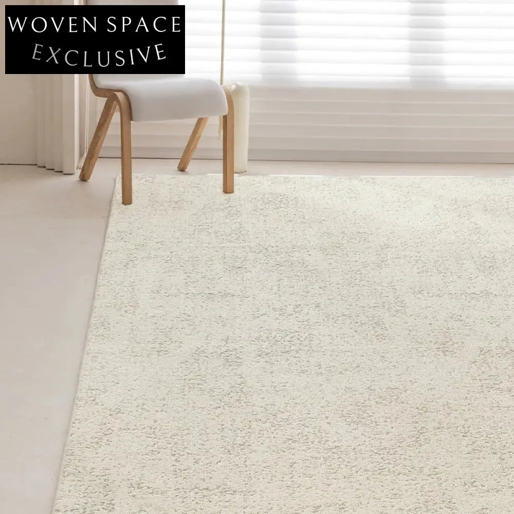 Plush Solid Wool Area Rug for Living Room, Minimalist French Bedroom Carpet