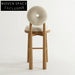 Plush Teddy Fabric High Bar Stool with Wooden Frame and Armrests