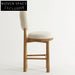 Plush Teddy Fabric High Bar Stool with Wooden Frame and Armrests