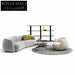 Plush Teddy Fabric L-Shaped Sectional Sofa for Modern Living Room