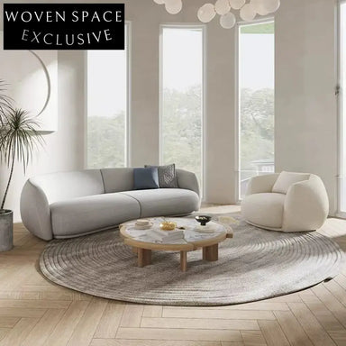 Plush Teddy Fabric L-Shaped Sectional Sofa for Modern Living Room