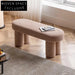 Plush Teddy Fabric Modern Bed End Ottoman Bench for Living Room