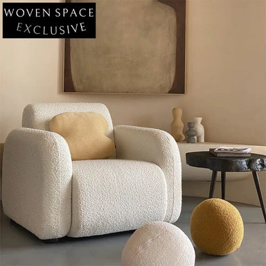 Plush Teddy Fabric Modern Modular Sectional Sofa Chair for Living Room