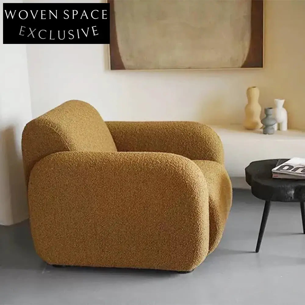 Plush Teddy Fabric Modern Modular Sectional Sofa Chair for Living Room