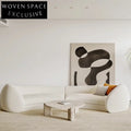 Plush Teddy Fabric Modular Curved Sectional Sofa for Modern Living Rooms