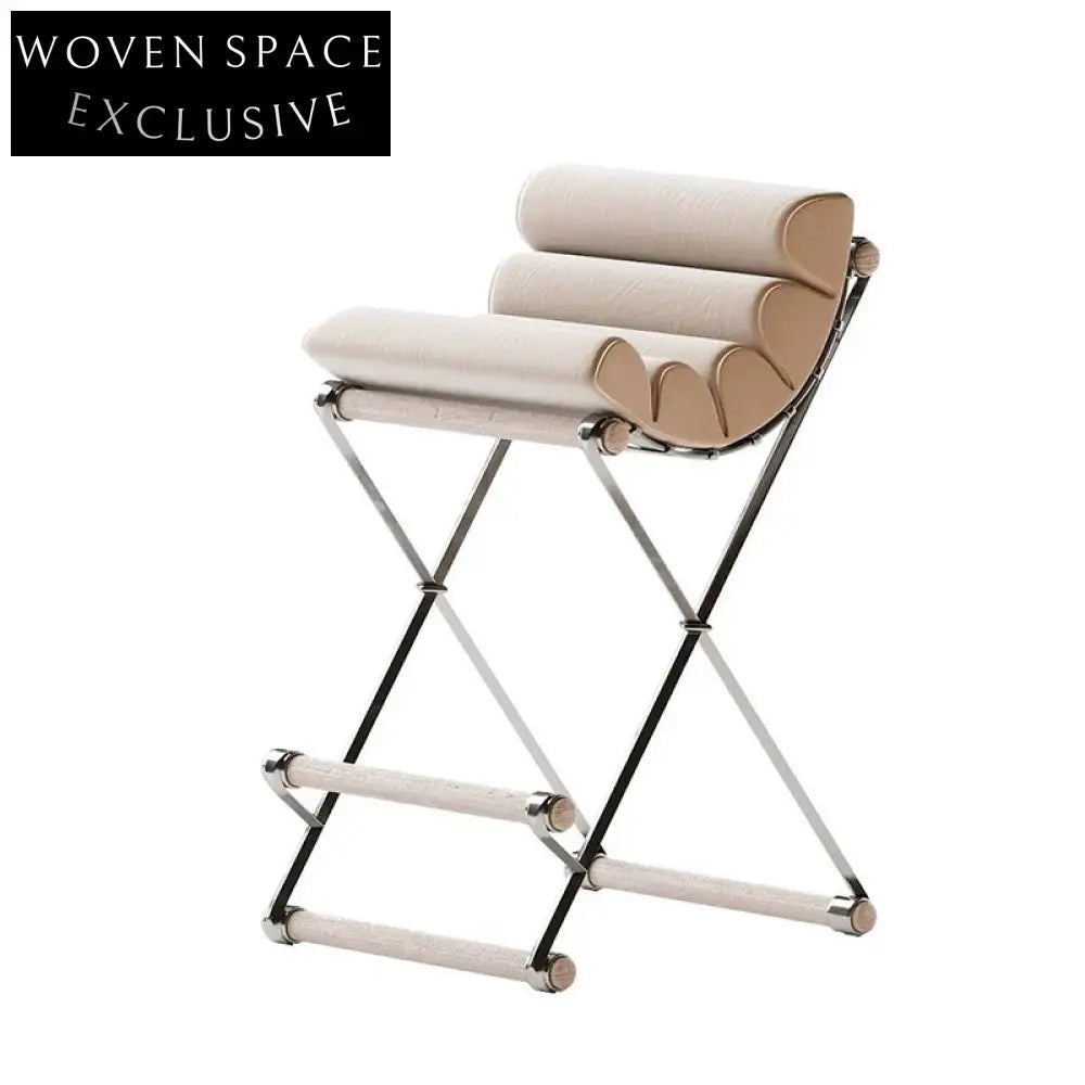 Plush Upholstered Bar Stool, Sturdy Metal Legs, Modern Kitchen & Cafe