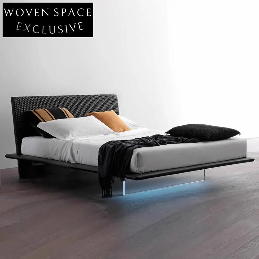 Plush Upholstered Modern Queen Size Wooden Platform Bed Frame