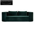 Luxury Velvet 3-Seater Curved Sofa: Elegant Round Living Room Furniture