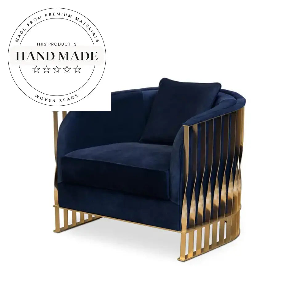 Plush Velvet Arm Accent Chair, Modern Gold Stainless Steel Legs Seating