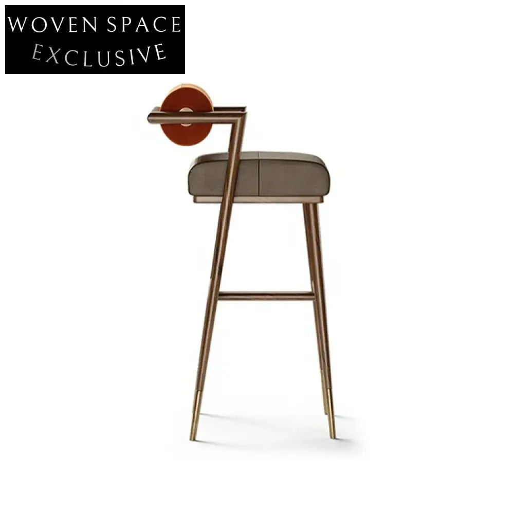 Plush Velvet Bar Stool, Modern Solid Wood Frame Dining Chair