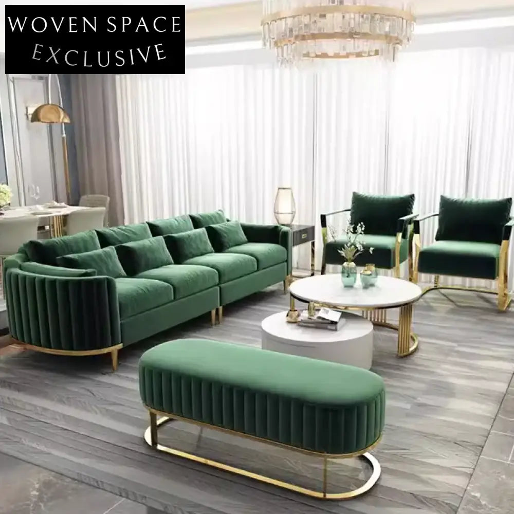 Plush Velvet Chesterfield Sofa Set: Elegant Living Room Couch Collection