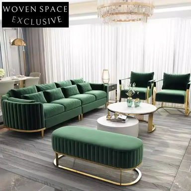 Plush Velvet Chesterfield Sofa Set: Elegant Living Room Couch Collection