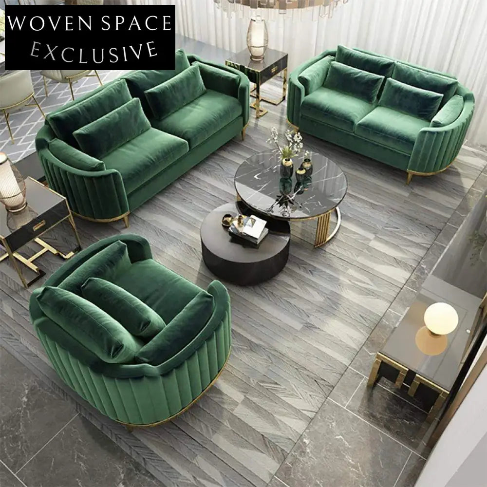 Plush Velvet Chesterfield Sofa Set: Elegant Living Room Couch Collection