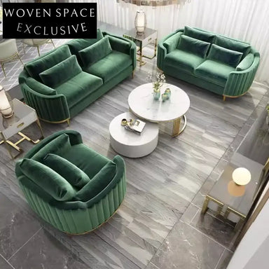 Plush Velvet Chesterfield Sofa Set: Elegant Living Room Couch Collection