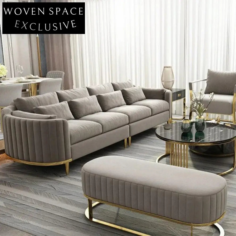 Plush Velvet Chesterfield Sofa Set: Elegant Living Room Couch Collection