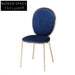 Plush Velvet Dining Chair, Modern Gold Metal Legs, Round Back Accent