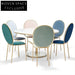Plush Velvet Dining Chair, Modern Gold Metal Legs, Round Back Accent