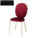 Plush Velvet Dining Chair, Modern Gold Metal Legs, Round Back Accent