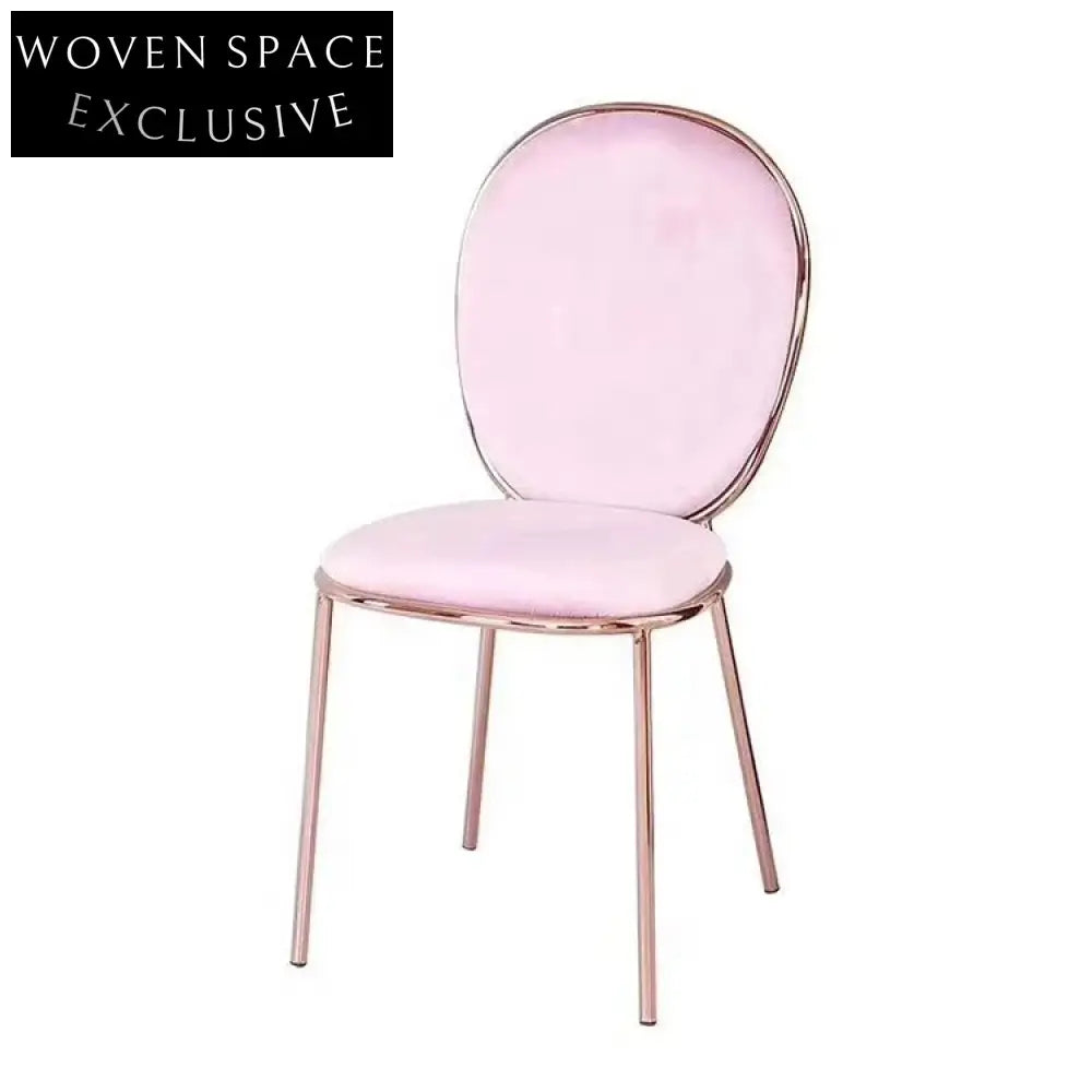 Plush Velvet Dining Chair, Modern Gold Metal Legs, Round Back Accent