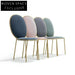 Plush Velvet Dining Chair, Modern Gold Metal Legs, Round Back Accent