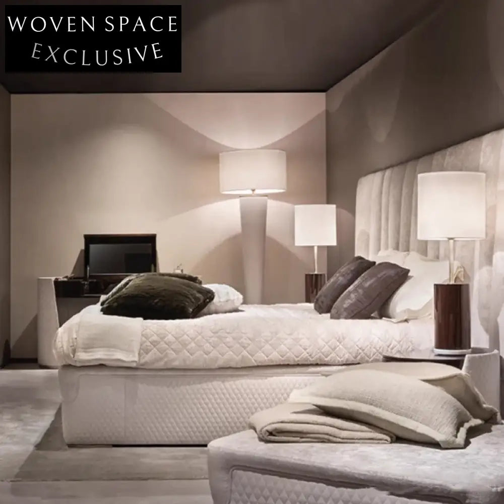 Plush Velvet Fabric King Size Upholstered Bed Frame with Soft Headboard