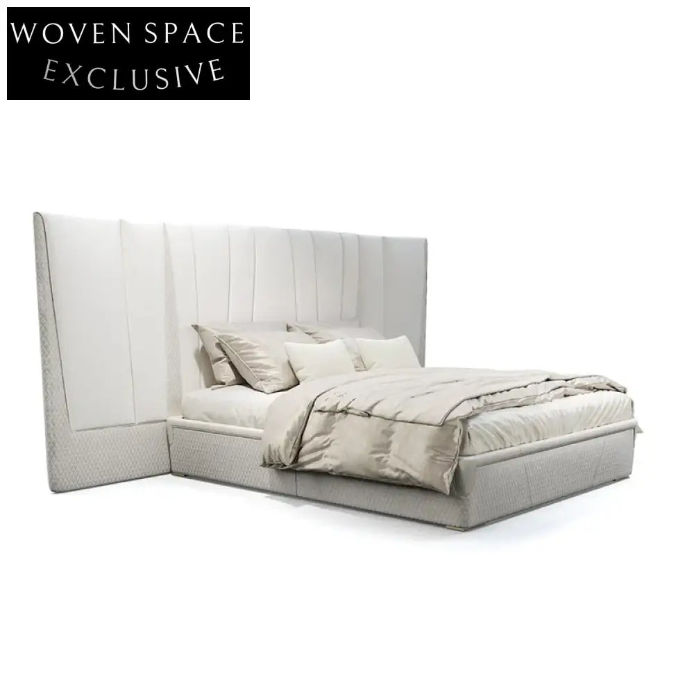 Plush Velvet Fabric King Size Upholstered Bed Frame with Soft Headboard