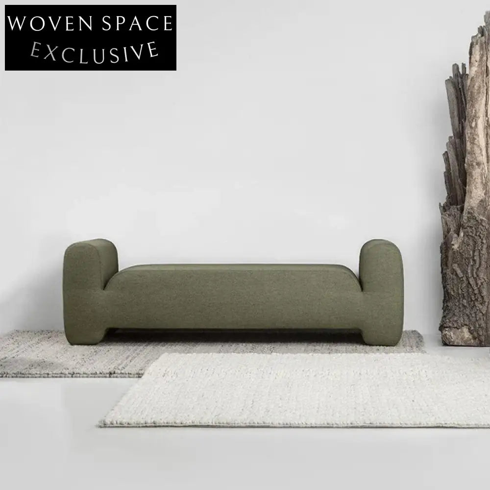 Plush Velvet Fabric Long Leisure Bench for Modern Living Room Decor