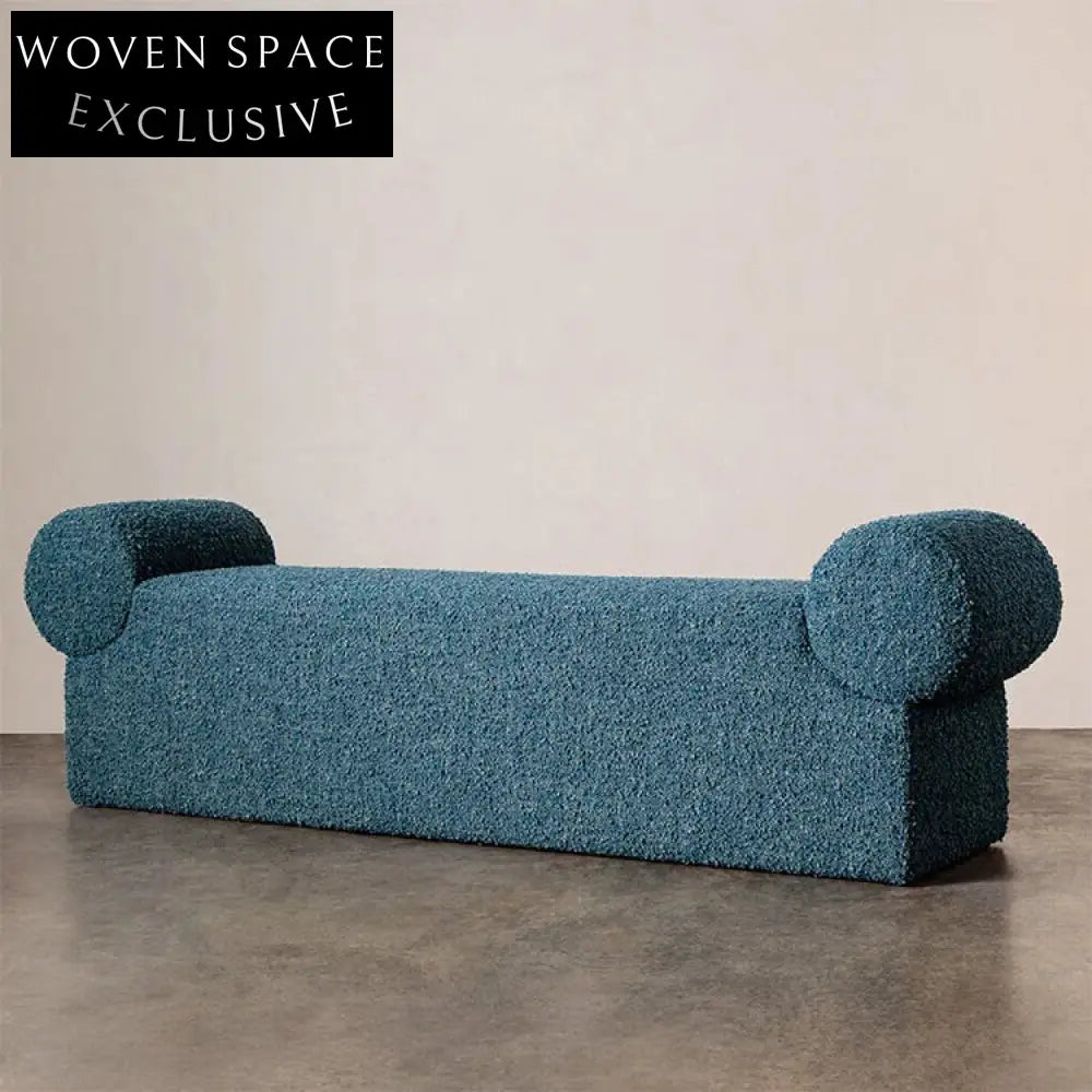 Plush Velvet Fabric Modern Long Accent Ottoman Bedroom Living Room Bench