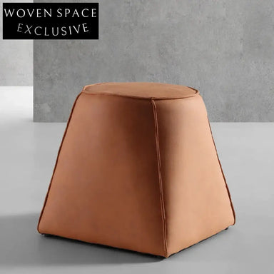 Plush Velvet Fabric Round Ottoman Footrest Modern Living Room Stool