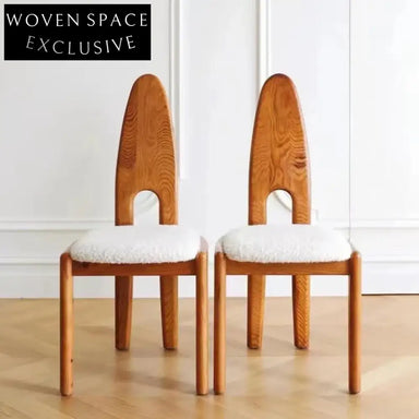 Plush Velvet High Back Dining Chair, Solid Wood Nordic Frame